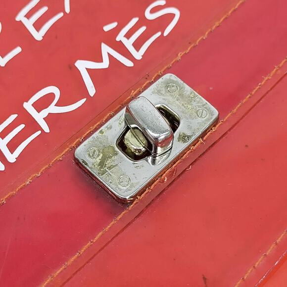 Hermes Hand Bag Orange Vinyl - Picture 9 of 9